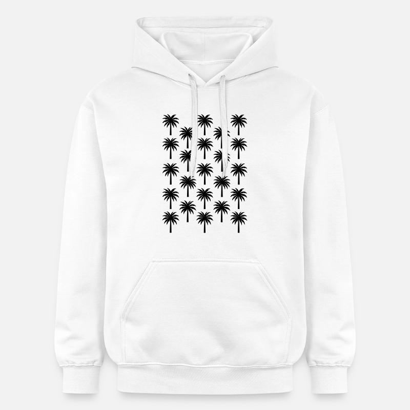 Palmier noir à motif de palmier - Sweat à capuche Softstyle® Gildan Unisexe - blanc