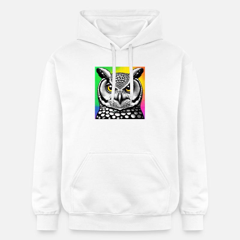 hibou - Sweat à capuche Softstyle® Gildan Unisexe - blanc