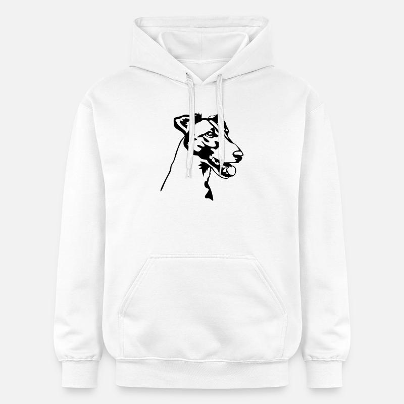 Tête de Fox Terrier - Sweat à capuche Softstyle® Gildan Unisexe - blanc