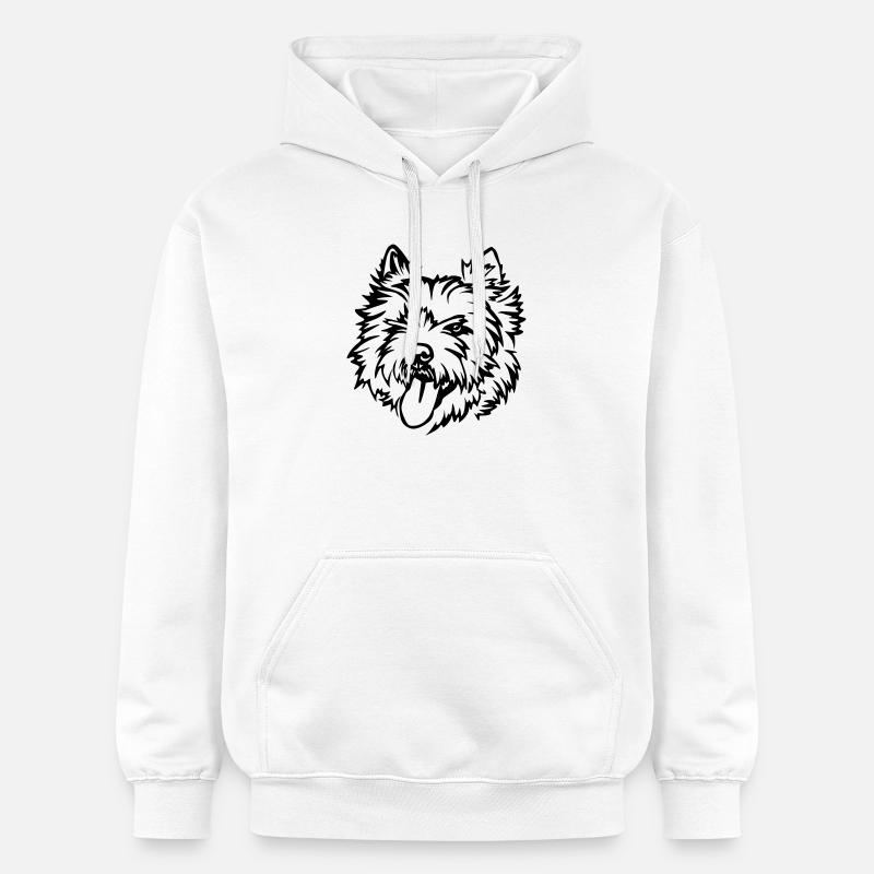 Tête de Cairn Terrier - Sweat à capuche Softstyle® Gildan Unisexe - blanc