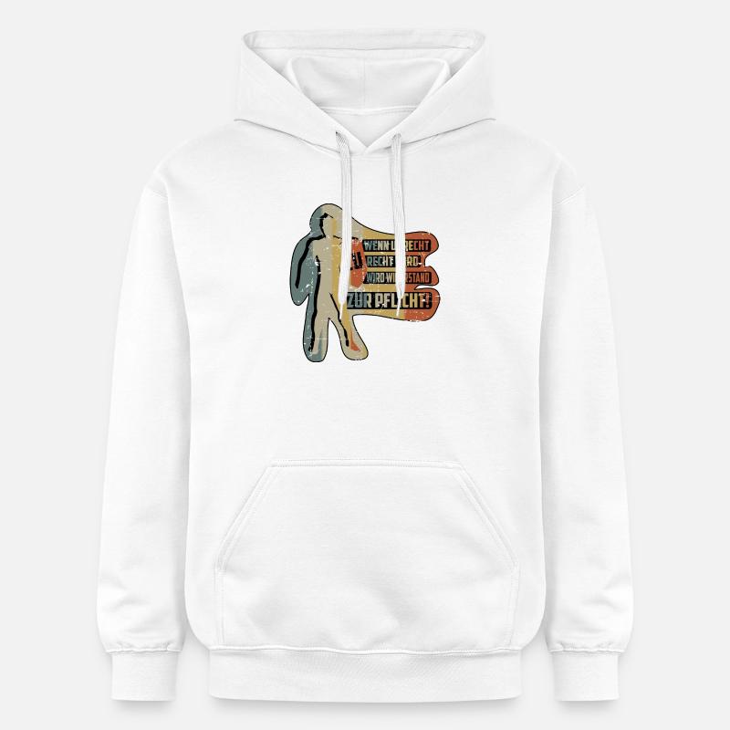 QUAND L’INJUSTICE DEVIENT JUSTE - Sweat à capuche Softstyle® Gildan Unisexe - blanc