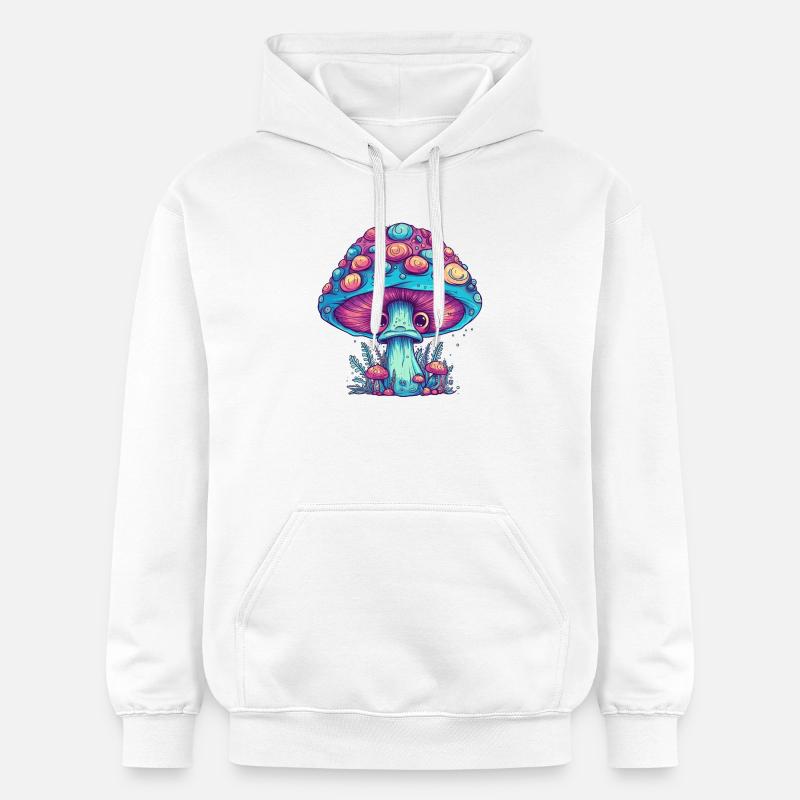 Champignon Psychédélique - Champignon Magique - Sweat à capuche Softstyle® Gildan Unisexe - blanc