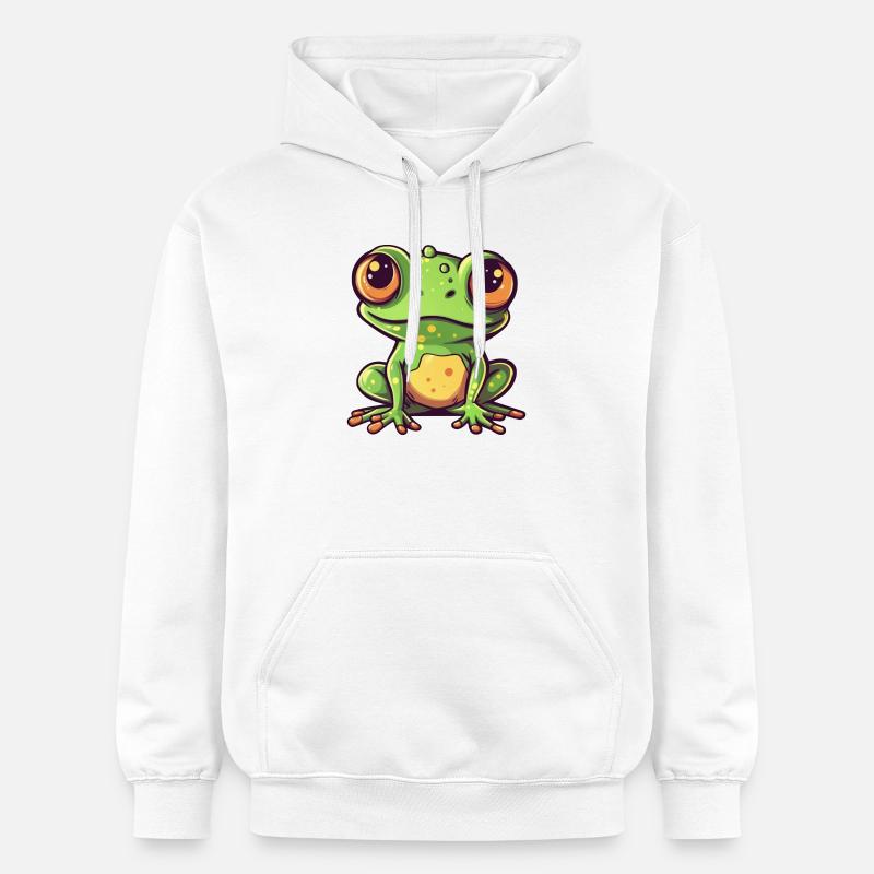 Grenouille Citron Vert Pop Art Personnage - Sweat à capuche Softstyle® Gildan Unisexe - blanc