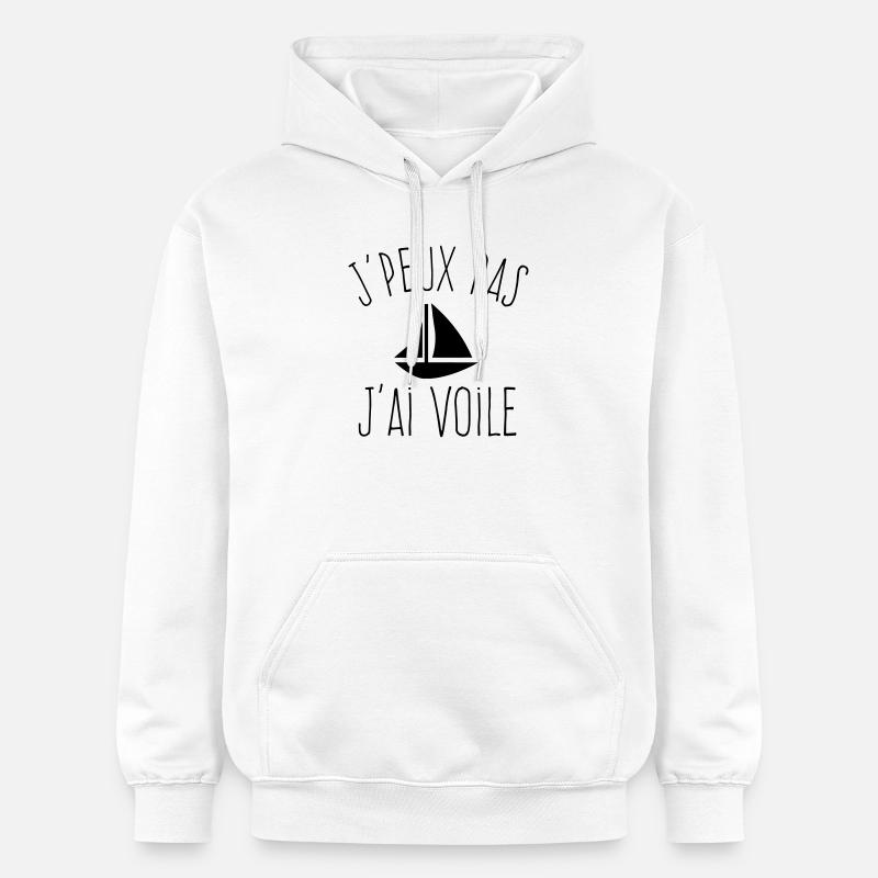 J'peux pas j'ai Voile - Humour Marin - Sweat à capuche Softstyle® Gildan Unisexe - blanc