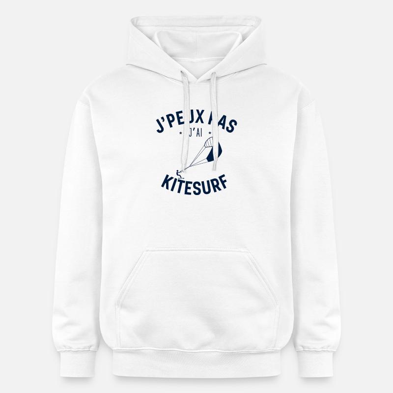 J Peux Pas J Ai KiteSurf - Sweat à capuche Softstyle® Gildan Unisexe - blanc
