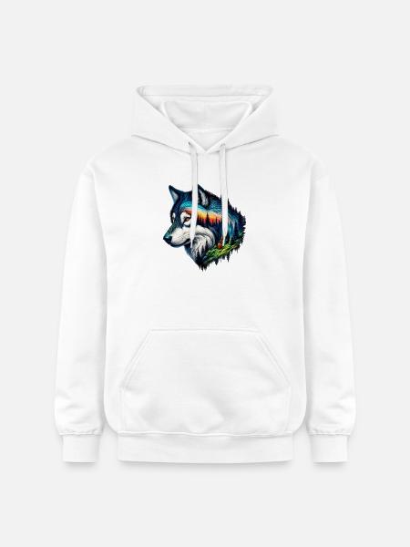 Loup - Sweat à capuche Softstyle® Gildan Unisexe - blanc