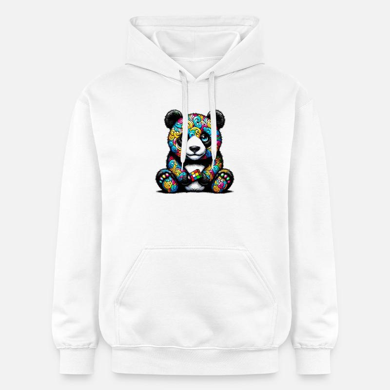 Panda - Sweat à capuche Softstyle® Gildan Unisexe - blanc