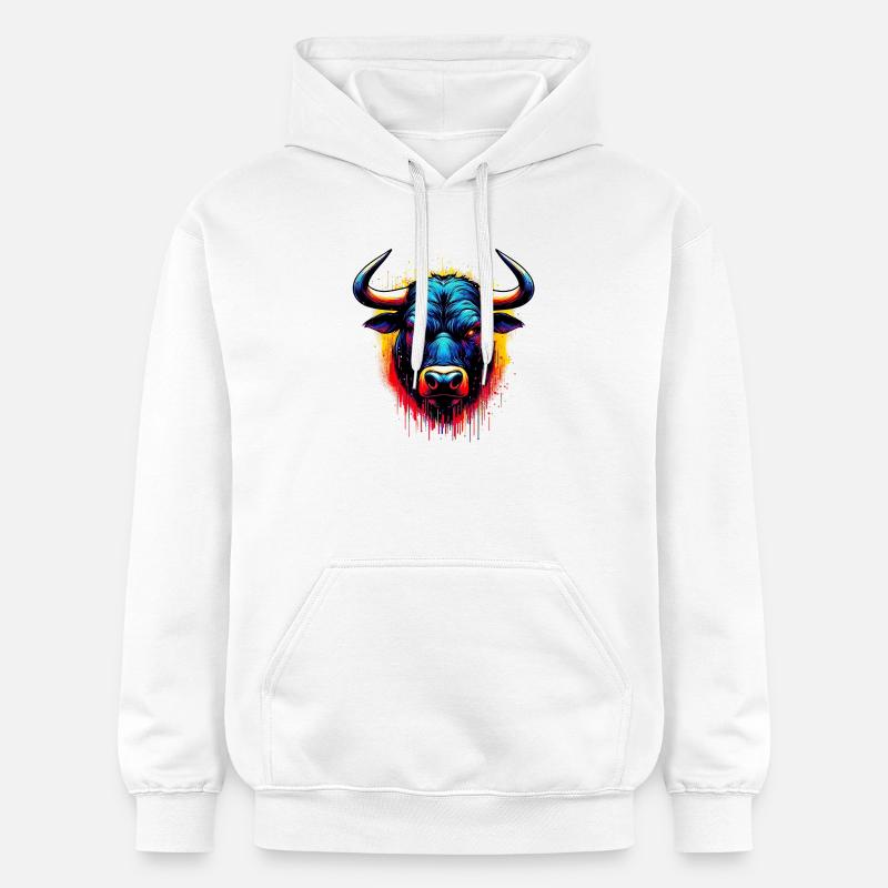 Bull - Gildan Unisex Softstyle® Midweight Hoodie - white