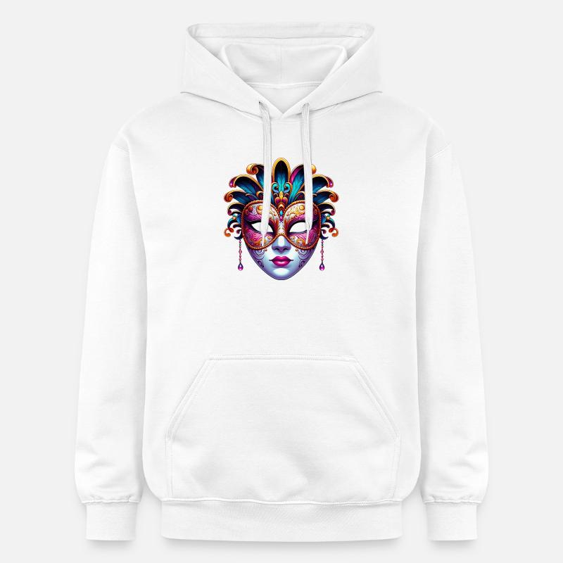 Masque du Carnaval de Venise - Sweat à capuche Softstyle® Gildan Unisexe - blanc