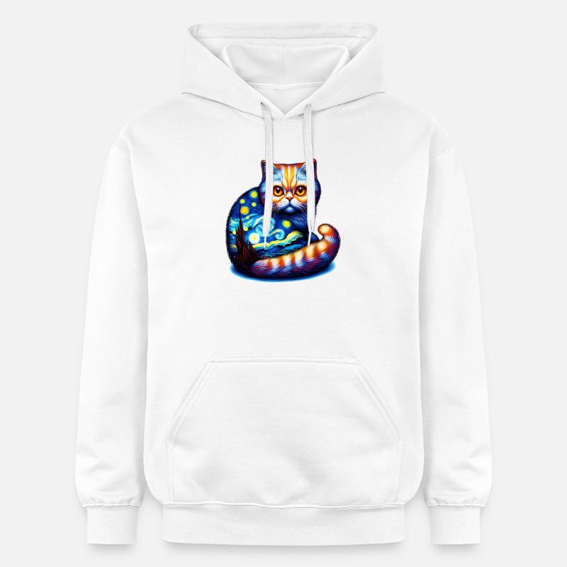 Chat - Sweat à capuche Softstyle® Gildan Unisexe - blanc