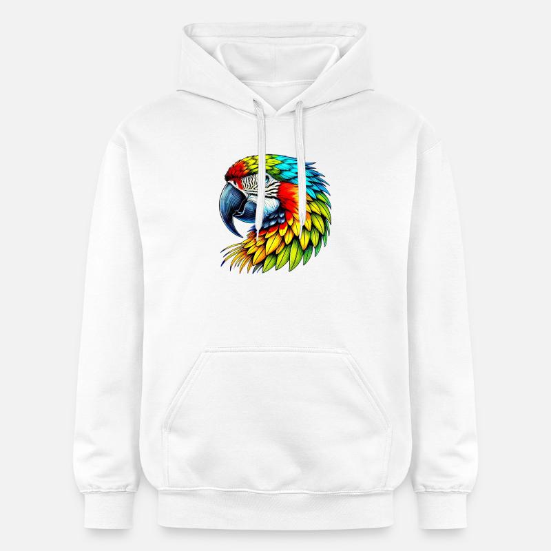 Perroquet - Sweat à capuche Softstyle® Gildan Unisexe - blanc