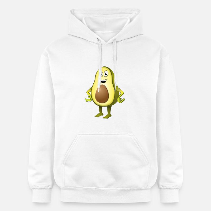 Avocat joyeux avec une expression faciale ludique - Sweat à capuche Softstyle® Gildan Unisexe - blanc