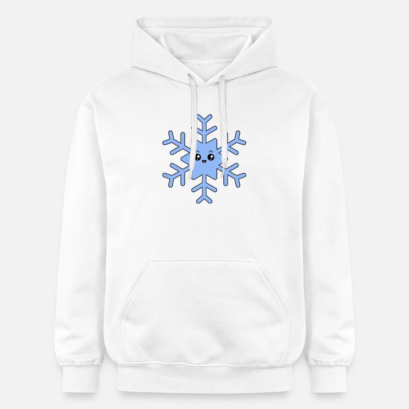 Flocon de neige kawaii mignon - Sweat à capuche Softstyle® Gildan Unisexe - blanc
