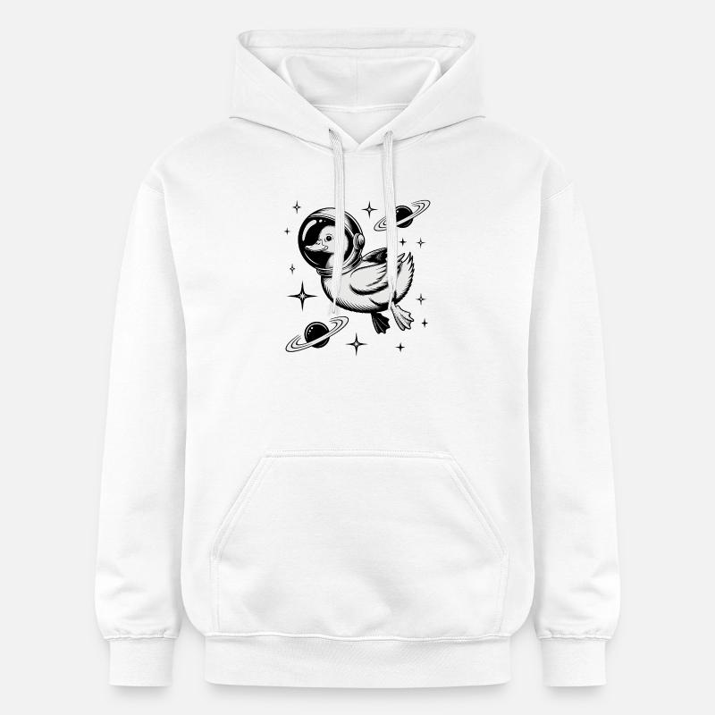 Oie dans l'espace - Logo Cool Astonomy - Sweat à capuche Softstyle® Gildan Unisexe - blanc