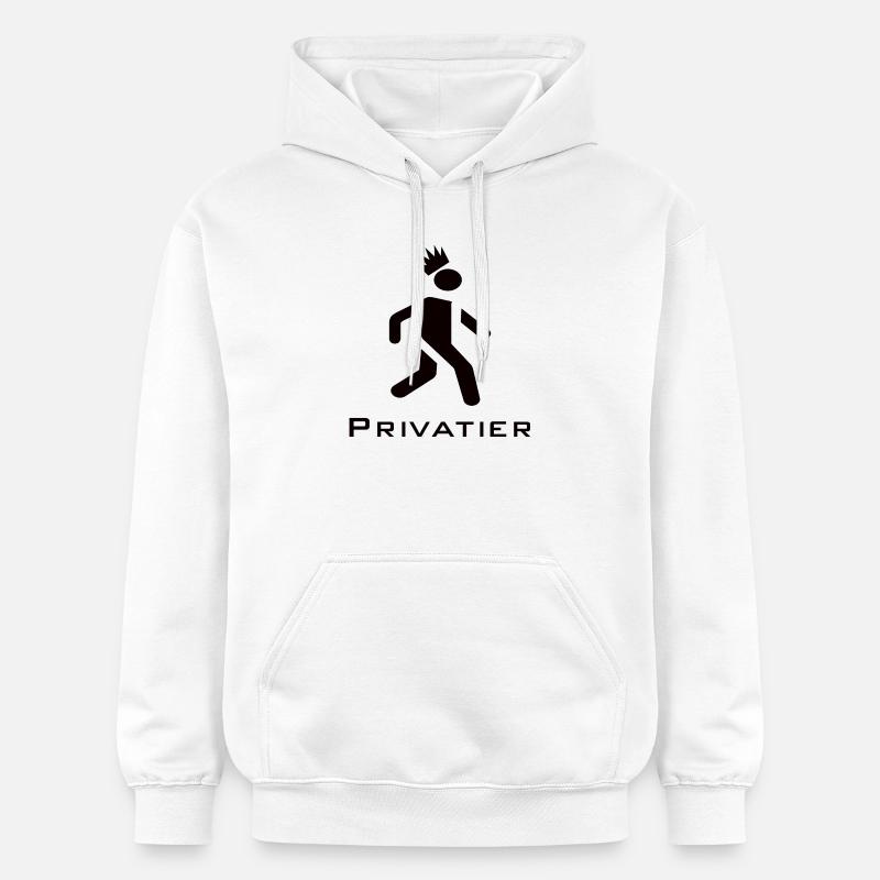 Privatier - Coureur avec Crown Design Black - Sweat à capuche Softstyle® Gildan Unisexe - blanc
