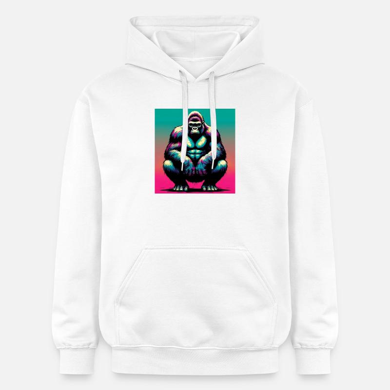 gorille - Sweat à capuche Softstyle® Gildan Unisexe - blanc