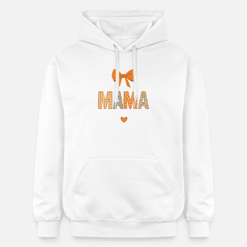 Maman Orange Motifs Patchwork - Sweat à capuche Softstyle® Gildan Unisexe - blanc