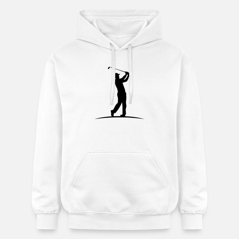 Illustration de silhouette de golfeur - Sweat à capuche Softstyle® Gildan Unisexe - blanc