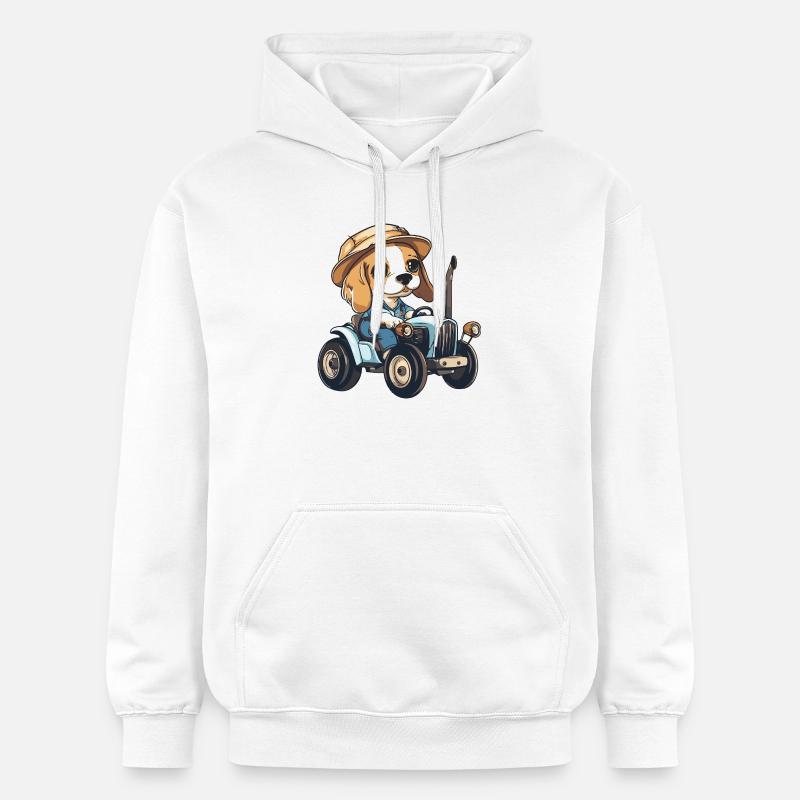 Éleveur de tracteurs Beagle - Sweat à capuche Softstyle® Gildan Unisexe - blanc