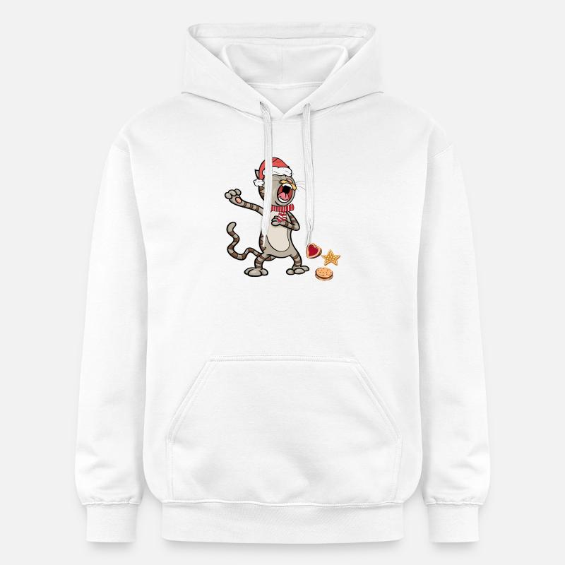 Chat de Noël - Sweat à capuche Softstyle® Gildan Unisexe - blanc