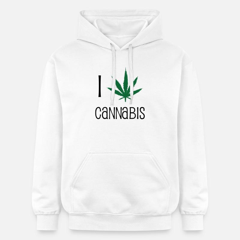 J'aime le cannabis - Sweat à capuche Softstyle® Gildan Unisexe - blanc