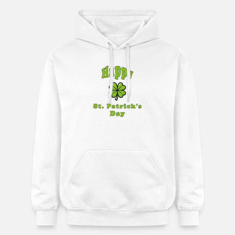 Bonne Saint-Patrick - Trèfle vert - Sweat à capuche Softstyle® Gildan Unisexe - blanc