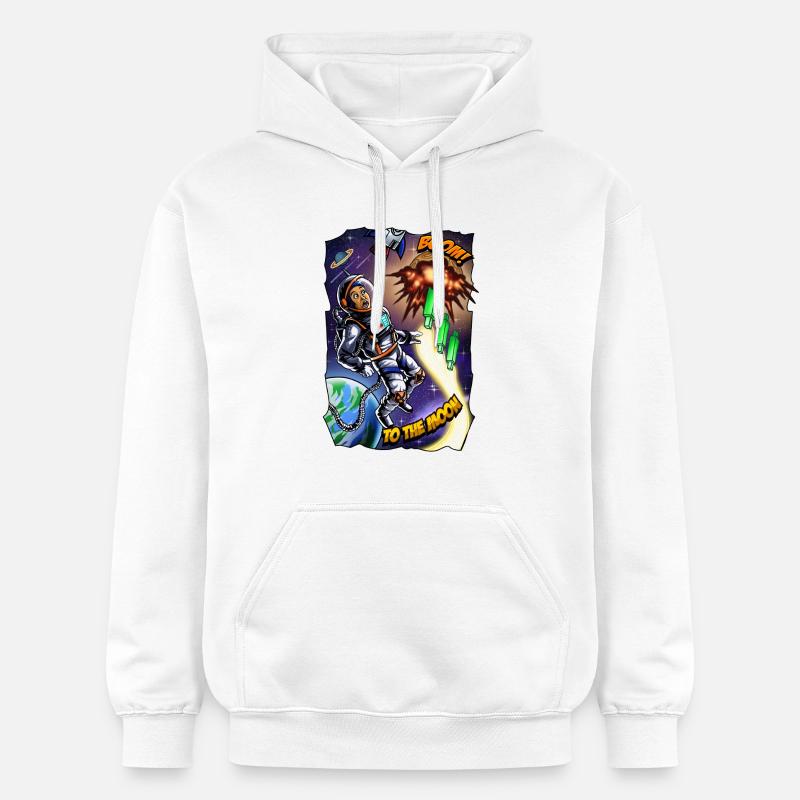 Aventure lunaire : bande dessinée Astronaut - Sweat à capuche Softstyle® Gildan Unisexe - blanc