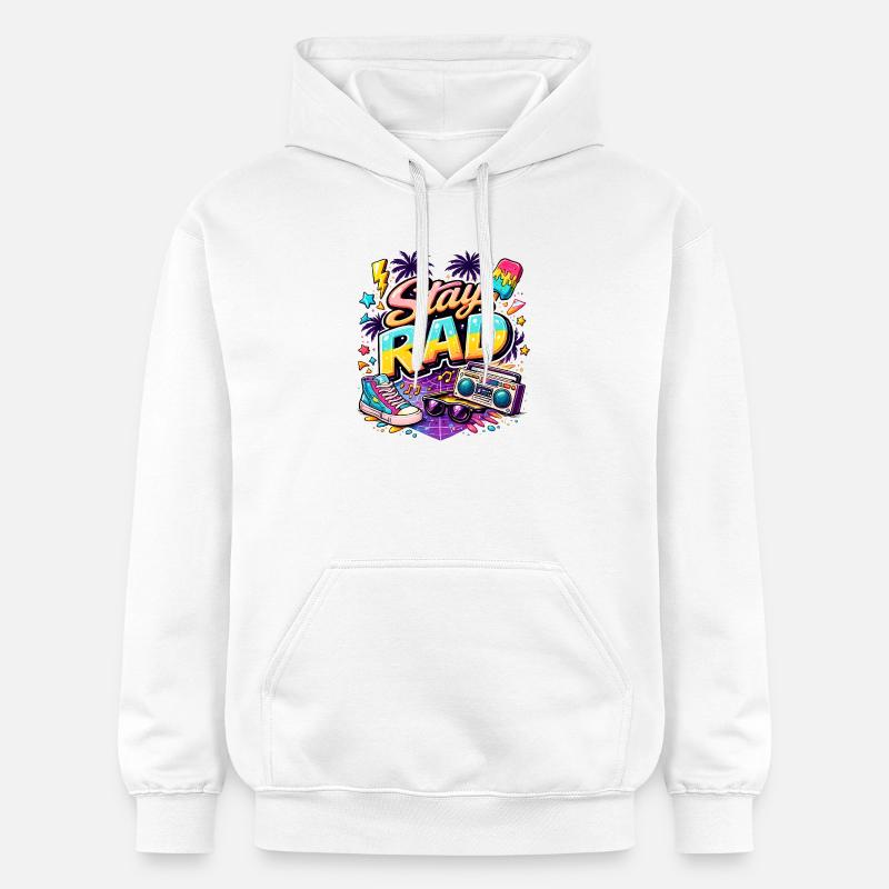 Reste Rad Neon des années 90 - Sweat à capuche Softstyle® Gildan Unisexe - blanc