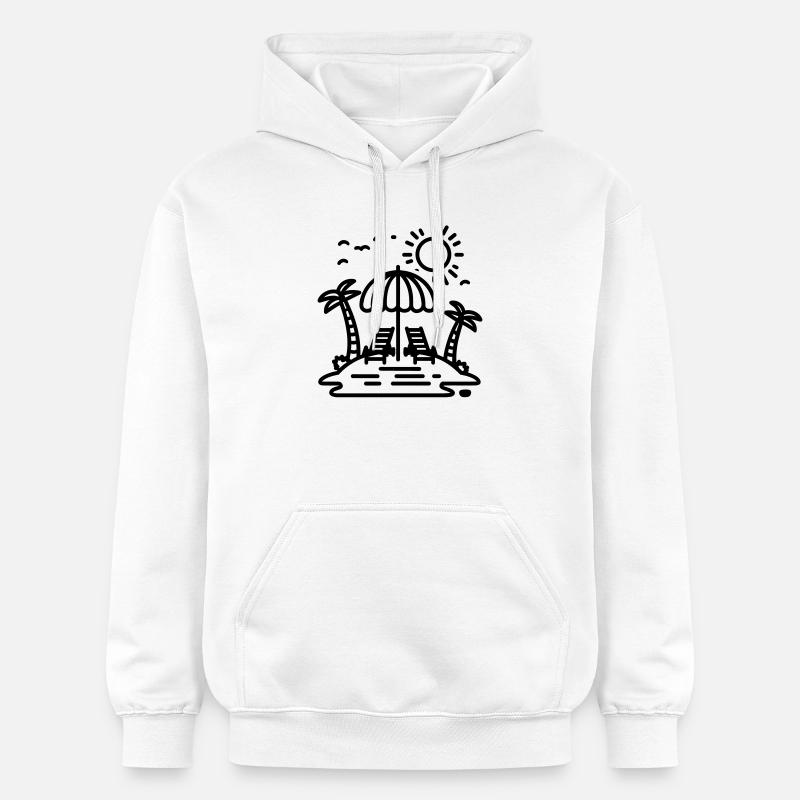 plage - Sweat à capuche Softstyle® Gildan Unisexe - blanc