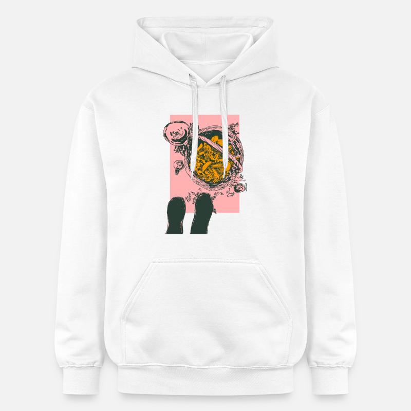 SUR LA FORÊT DE CHAMPIGNONS - Sweat à capuche Softstyle® Gildan Unisexe - blanc