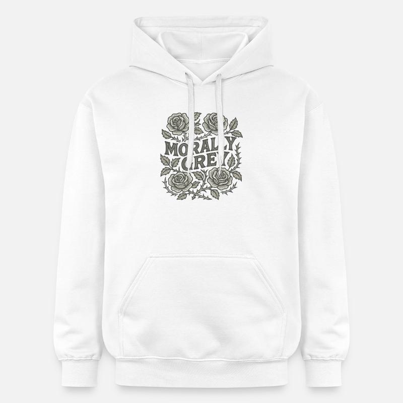 Roses Grises Morales - Sweat à capuche Softstyle® Gildan Unisexe - blanc