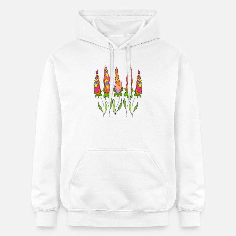 Fleur - Sweat à capuche Softstyle® Gildan Unisexe - blanc