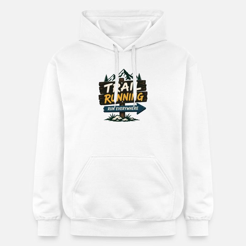 Course en sentier - Courez partout - Sweat à capuche Softstyle® Gildan Unisexe - blanc