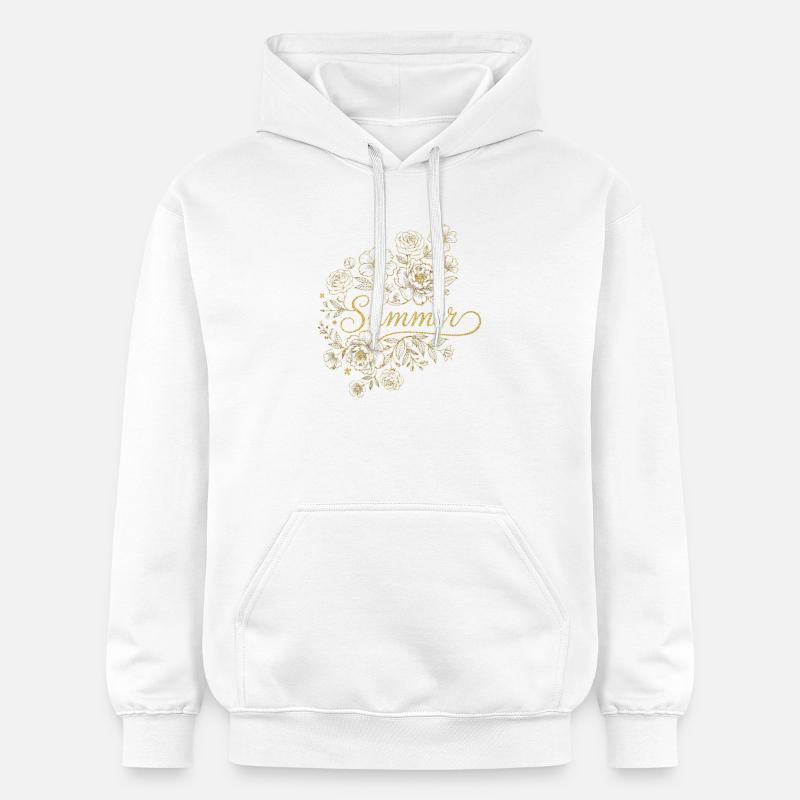Été des Fleurs Dorées - Sweat à capuche Softstyle® Gildan Unisexe - blanc