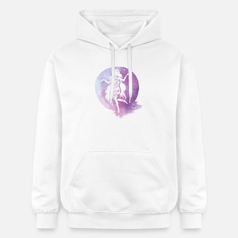 Silhouette de danseuse aquarelle violette - Sweat à capuche Softstyle® Gildan Unisexe - blanc