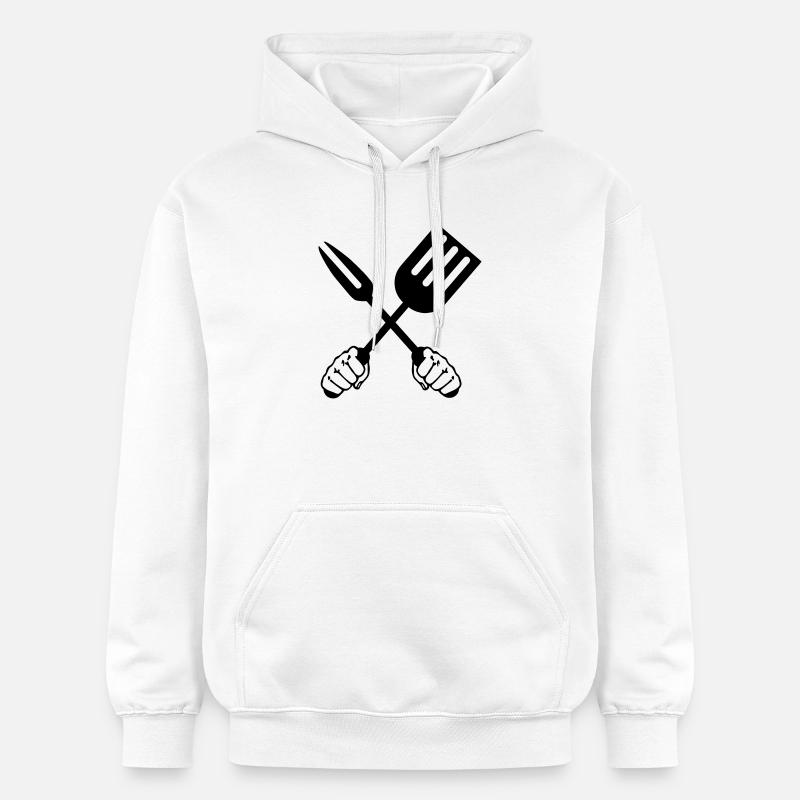 Outils de barbecue deux poings - Sweat à capuche Softstyle® Gildan Unisexe - blanc