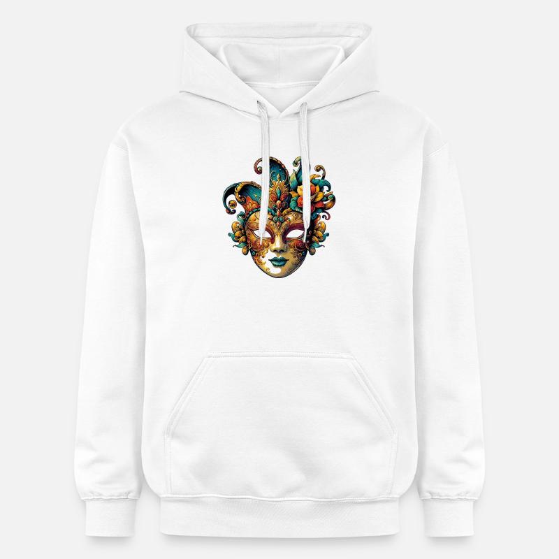 Masque du Carnaval de Venise - Sweat à capuche Softstyle® Gildan Unisexe - blanc