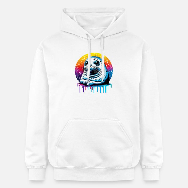 Phoque - Sweat à capuche Softstyle® Gildan Unisexe - blanc