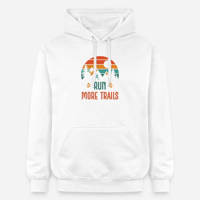 Courez plus de sentiers - Sweat à capuche Softstyle® Gildan Unisexe - blanc