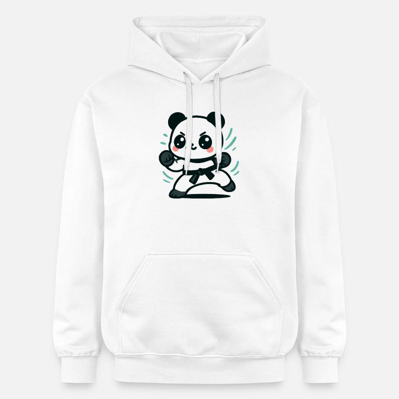 Conception d’arts martiaux Panda mignon - Sweat à capuche Softstyle® Gildan Unisexe - blanc