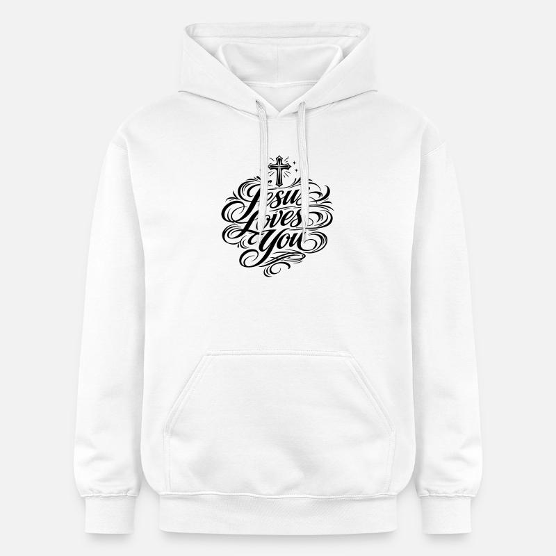 Proverbe de Jésus t’aime - Sweat à capuche Softstyle® Gildan Unisexe - blanc