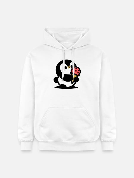 Kleiner Pinguin mit Eis - Gildan Unisex Softstyle® Midweight Hoodie - white