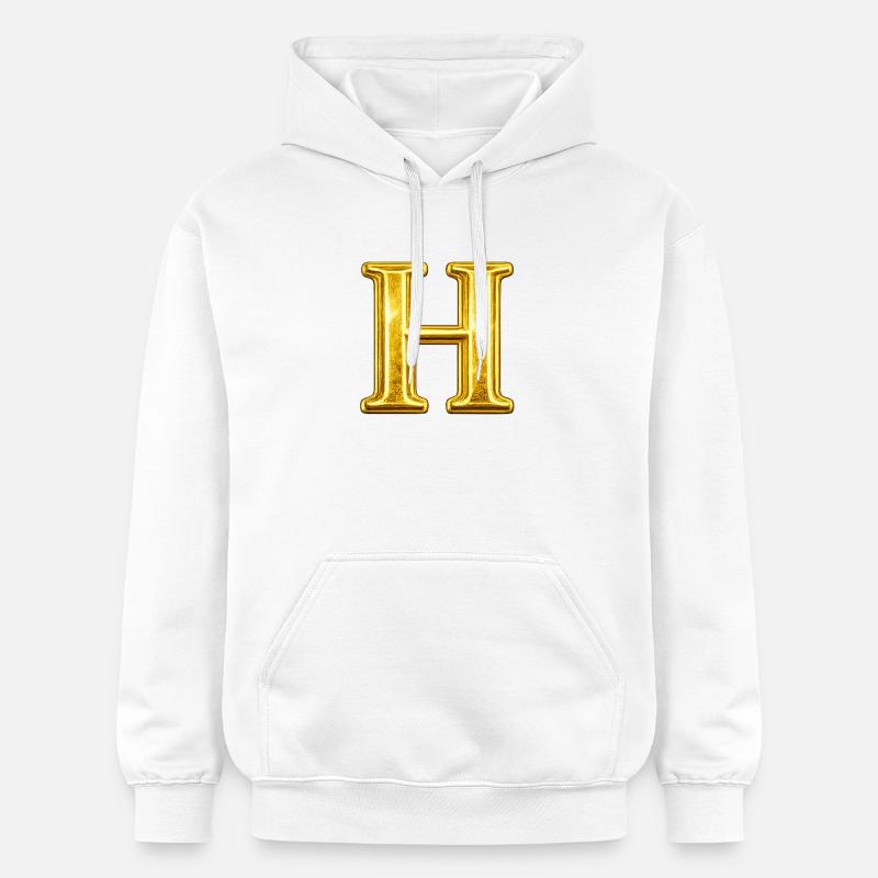Monogramme en H d’or - Sweat à capuche Softstyle® Gildan Unisexe - blanc