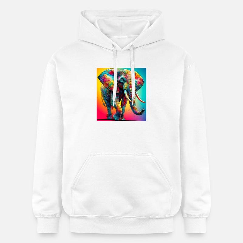 éléphant - Sweat à capuche Softstyle® Gildan Unisexe - blanc