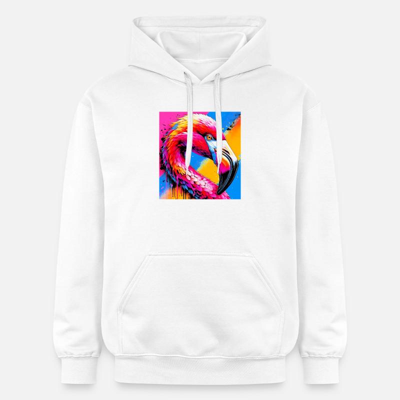 Flamant - Sweat à capuche Softstyle® Gildan Unisexe - blanc