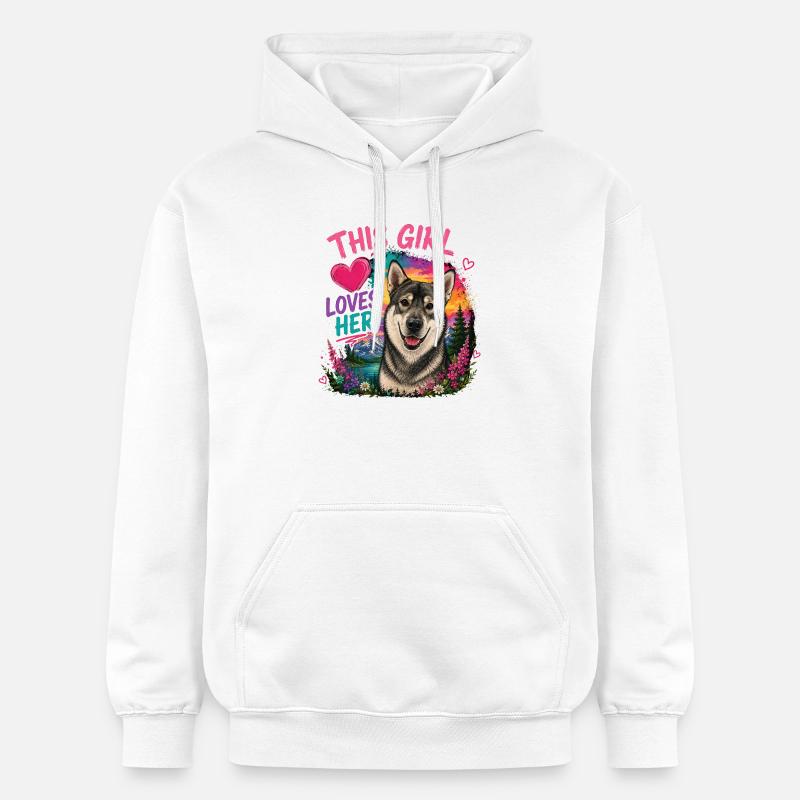 Jämthund, Jämpti, Jämtland Spitz - Sweat à capuche Softstyle® Gildan Unisexe - blanc