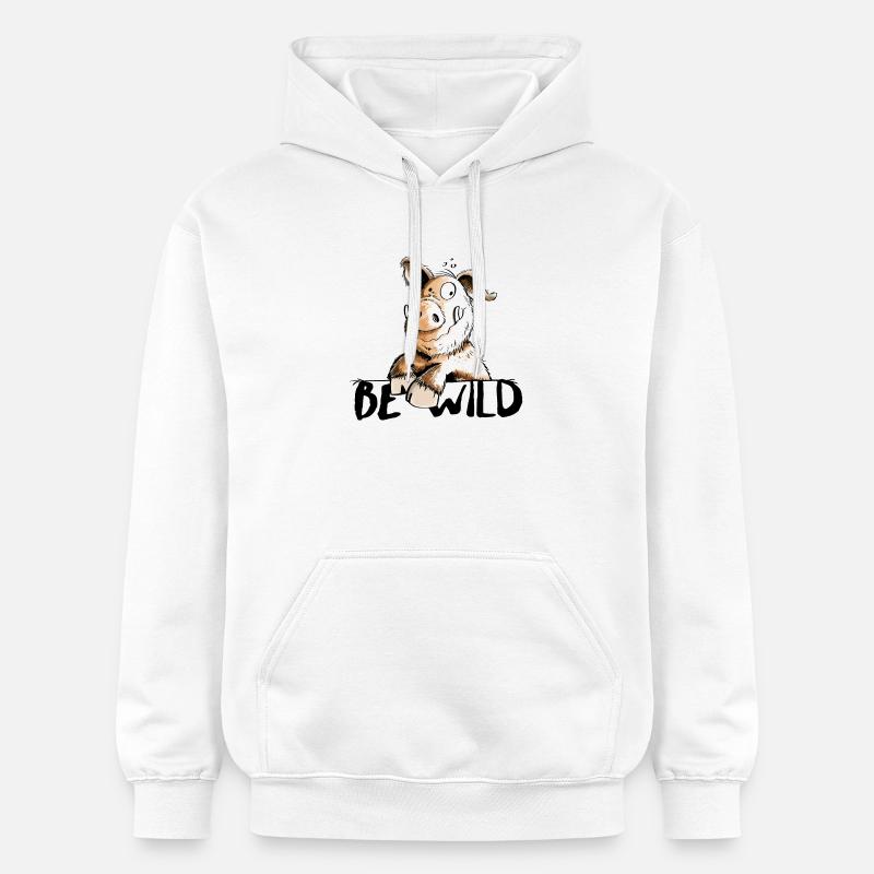 Be Wild Eber - Schwein - Keiler - Gildan Unisex Softstyle® Midweight Hoodie - Weiß