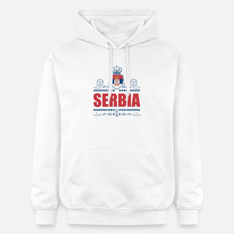 SERBIE - Sweat à capuche Softstyle® Gildan Unisexe - blanc