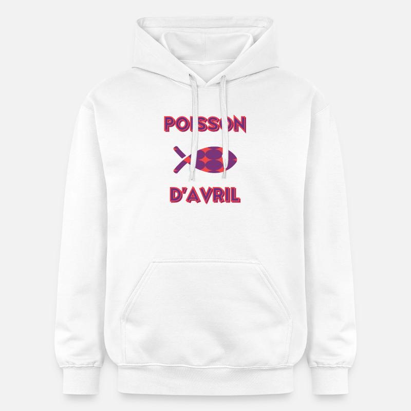 POISSON D'AVRIL - Sweat à capuche Softstyle® Gildan Unisexe - blanc