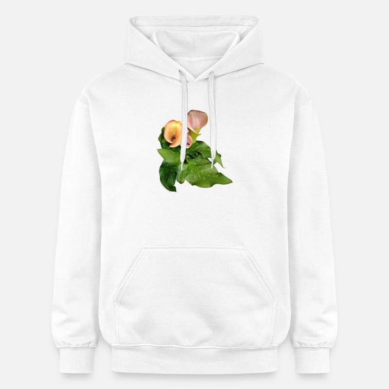 Fleurs de Calla en vert - Sweat à capuche Softstyle® Gildan Unisexe - blanc